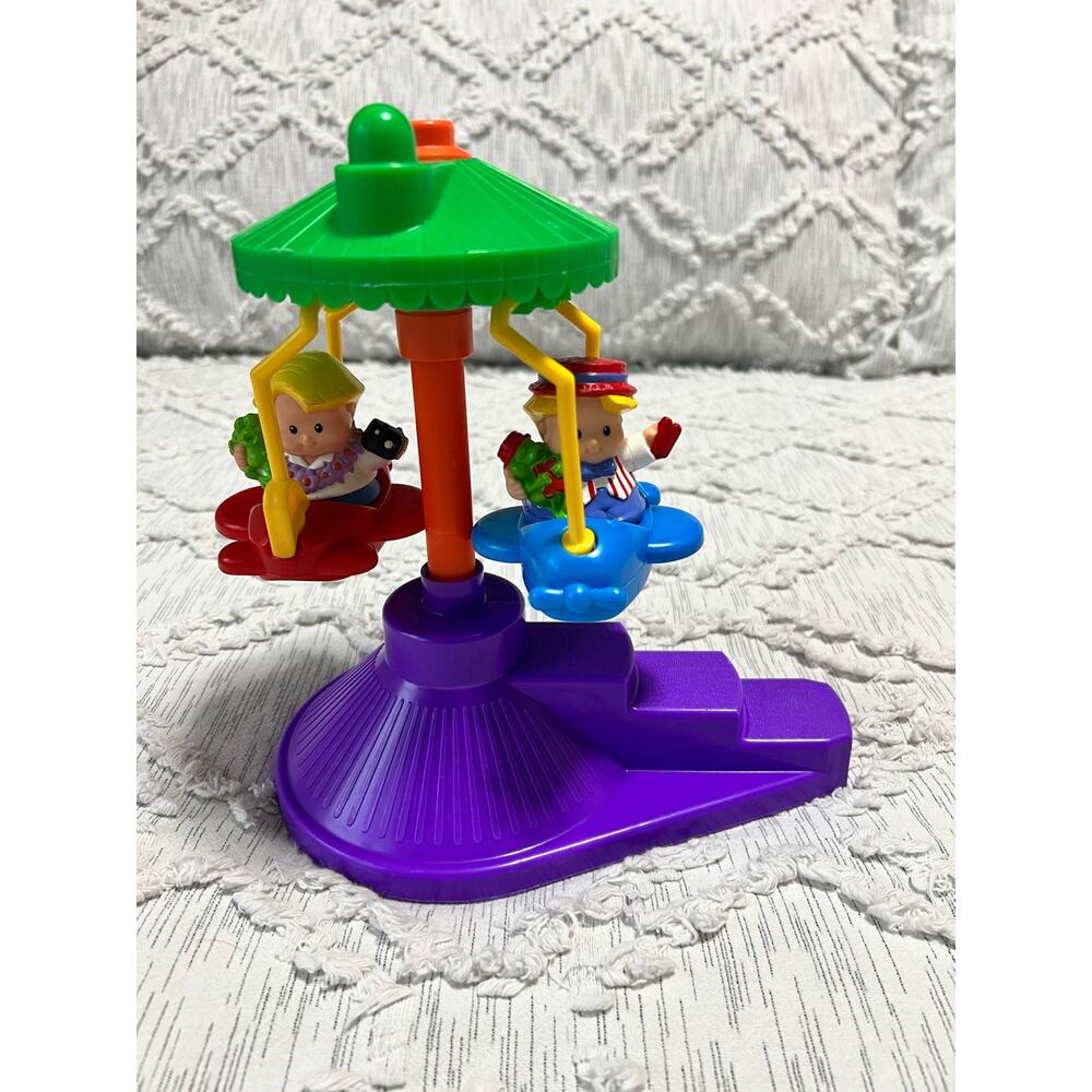 Fisher Price Little People Airplane Ride Amusement Fun Park 1993 w Figures